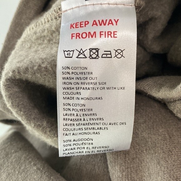 BDG Urban Outfitter Cropped Drawstring Crewneck Sweater Sweatshirt Top Neutral - Picture 10 of 15